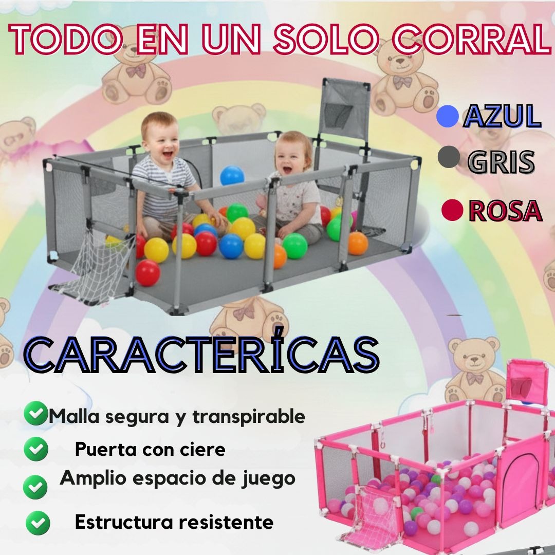 CORRAL MULTI FORMAS CUIDADO BEBES AZUL
